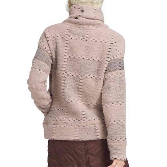 Prana Womens‎ Sweater L Crestland Wool Turtleneck Patchwork Pullover Dusty Rose - Picture 3 of 11